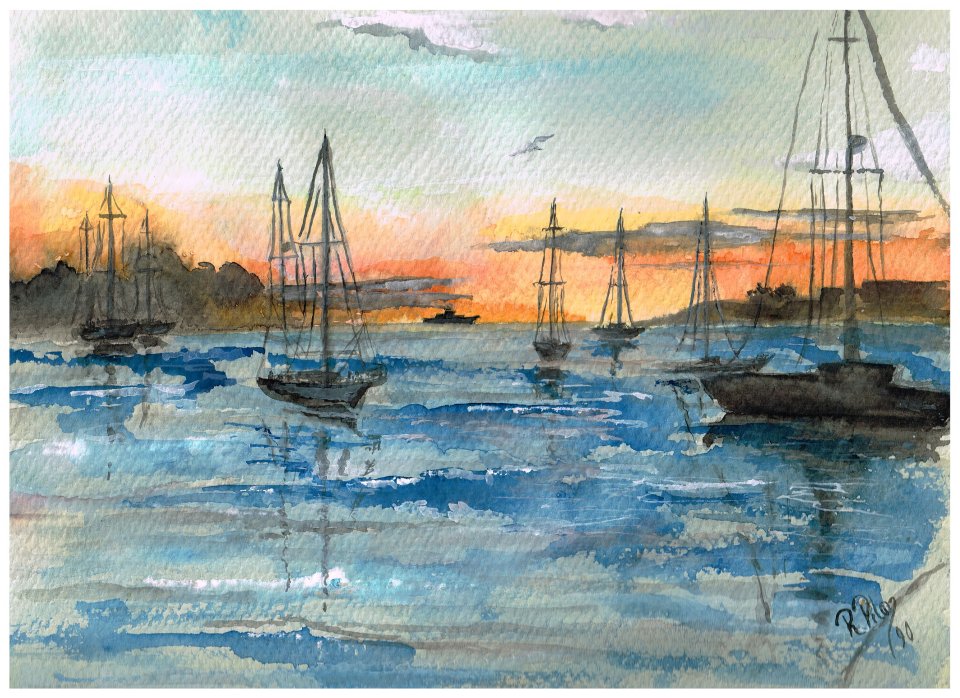 Coucher de soleil à la Martinique 1990